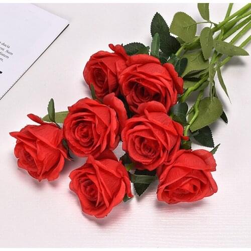 1Pcs Rose Pink Silk Peony Real Touch Artificial Flowers Bouquet Cheap Fake Flowers for Home Decor Wedding Decoration