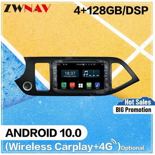 128GB Carplay Android 10 screen Multimedia DVD Player for KIA PICANTO MORNING 2014 BT GPS Navi Auto Audio Radio Stereo Head unit