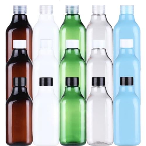 24pcs 200ml Empty Plastic Square Bottles With Screw Cap Cosmetic Liquid Packaing Container Personal Care Essential Oil Bottles