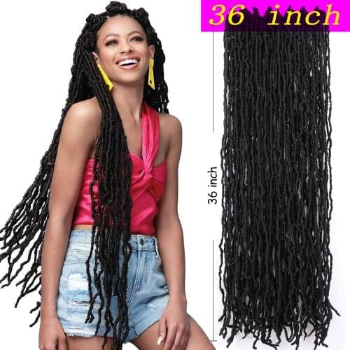 36inch Nu Locs Goddess Faux Locs Crochet Hair Synthetic Black Braiding Hair Extension Dread locs for Black Women Yinmei Baibian