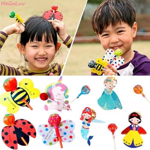 50Pcs/Pack Unicorn Lollipop Decoration Cards Paper Lollipop Candy Holders Baby Shower Kids Birthday Wedding Party Supplies