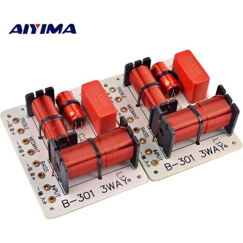 AIYIMA 2Pcs 150W 3 Ways Audio Speaker Crossover Treble + Midrange + Bass Crossover Speakers Filter Frequency Divider 1000 5000Hz