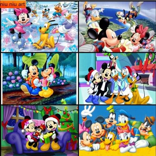 Disney DIY Mickey Diamond Painting Mickey and Minnie Drill Rhinestone Cross Stitch Kits Handmade Embroidery Crafts for Child