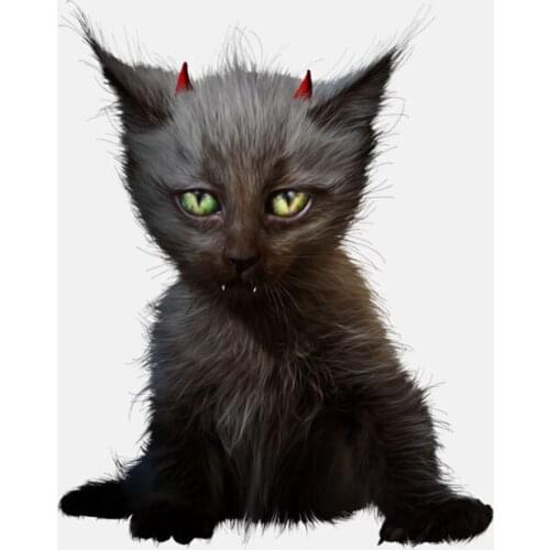 DasDecal Halloween Vampire Black Cat Car Sticker Waterproof Decal Laptop Suitcase Motorcycle Auto Accessories PVC,14cm*13cm