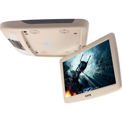 Beige 12 Inch Flip Down Minitor TFT LCD Monitor With MP5 Player Car Roof Mount Monitors MP5 Player