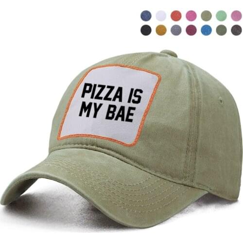 Pizza Is My Bae Letter Printed Baseball Cap Dad Trucker Brand Hat Woman Berets Ponytail Caps Casquette Snapback Gorras Hats