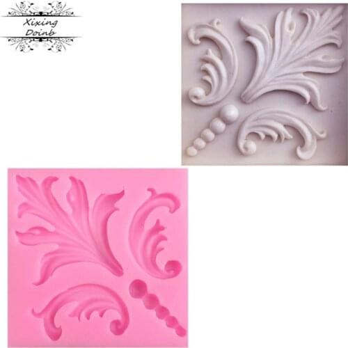 Pearl leaf shape silicone mold fudge cake decoration tool sugar technology chocolate mold cake silicone mold