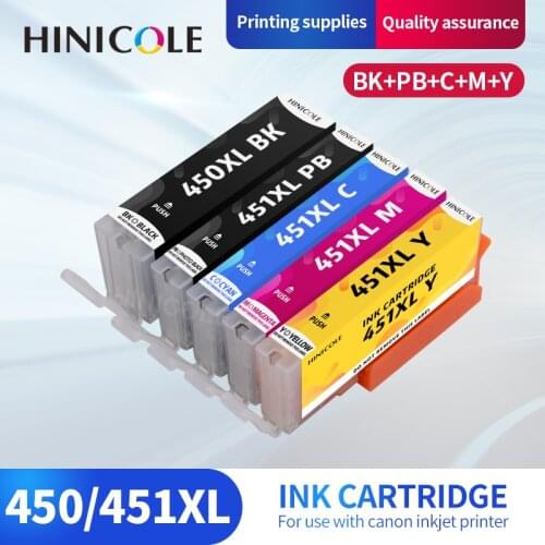 HINICOLE Compatible ink Cartridge PGI-450 CLI-451 PGBK BK C M Y for Canon PIXMA MG6340 MG7140 iP8740 MG7540 MG5540 Printer