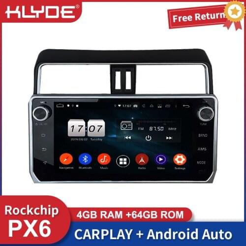 Klyde 10.1" PX6 Car Android Auto Radio Multimedia Mirror Link For Toyota Prado 2018 GPS Navi Carplay Bluetooth Head Unit
