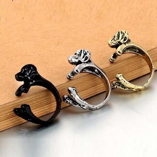 Cute 6pcs/Lot Dog Shape Rings Ring for Women Men Wedding Party Decorations Rings Fashion Jewelry Accessories Party Gifts