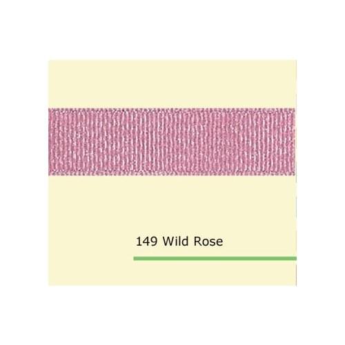 7/8" inch (22mm) Silver Purl Wild Rose grosgrain ribbons