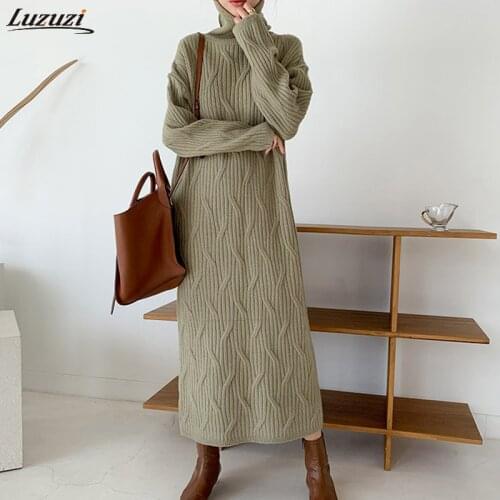 Модные вязаные платья Luzuzi China At AliExpress