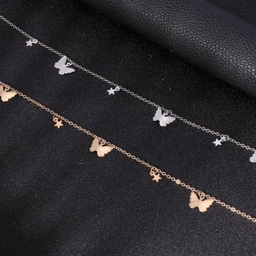 Small Animal Butterfly Stars Chain Necklaces for Women Hot Sale Gold Silver Color Clavicle Chain Necklaces Jewelry Accessories