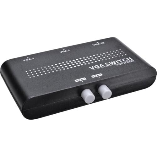 MAYITR 1pc Portable 2 In 1 Out VGA/SVGA Manual Sharing Switch Switcher Selector Box For LCD PC Computer