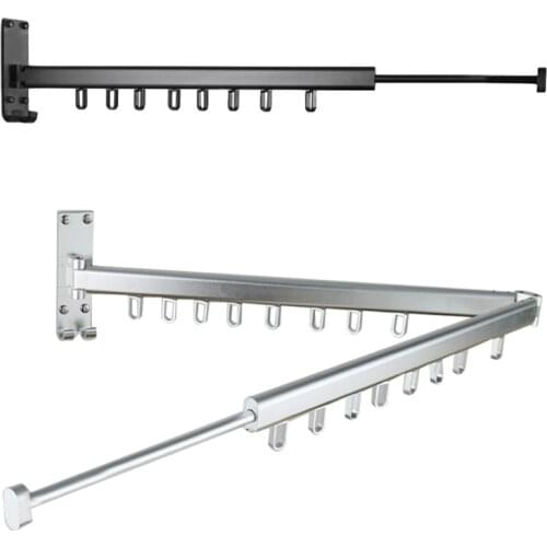 Double Rod/Single Rod Multifunctional Clothes Hanger Retractable Foldable Wall Hanging Drying Rack Indoor Outdoor Balcony