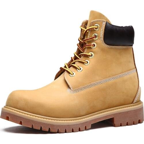 GNORNIL 2020 High Quality Men Shoes Leather Lovers Martin Boots 2020 Spring Autumn Non-slip Rubber Sole Male Boots size 35-45