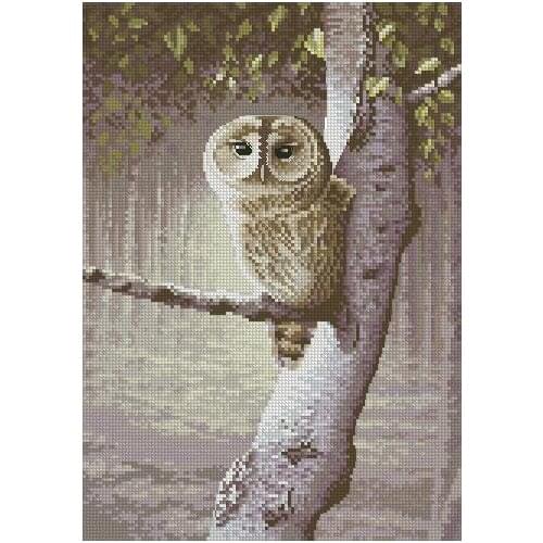 Top Quality Lovely Counted Cross Stitch Kit Night Watchman warwick higgs Owl Bird Stare Graze in the Tree Animal