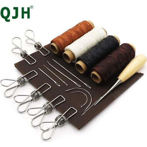 Leather Stitching Tools Set Sewing Spring Clips Special Needles Awl 150D Waxed Thread for DIY Handmade Craft Supplies Accessorie