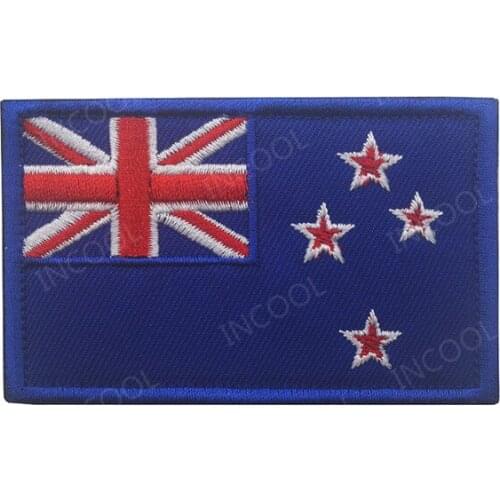 New Zealand Flag Embroidery Patch Tactical Military Patches Appliques Emblem Combat Armband Embroidered Decorative Badges