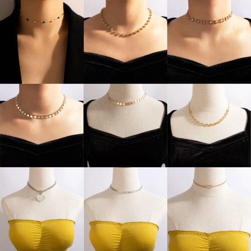 Tocona Pretty Butterfly Chain Choker Necklace for Women Shell Shiny Rhinestone Bead Necklace Charm Jewelry Accessories Collar