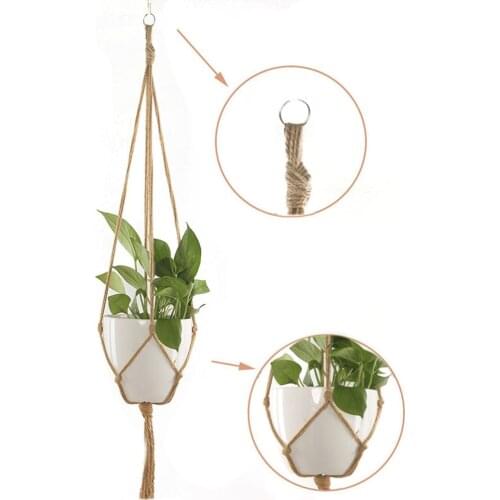 Hanging Plant Handmade Macrame Plant Hanger Flower Pot Planter Hanger Wall Decor Courtyard Garden Hanging Planter Hanging Basket