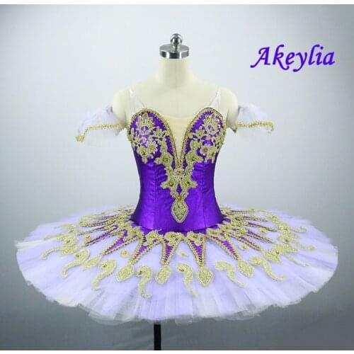Princess Florina Ballerina Tutu Dark Purple Girls Performance Tutu Pink Professional Platter Ballet Costume Blue Pancake Orange
