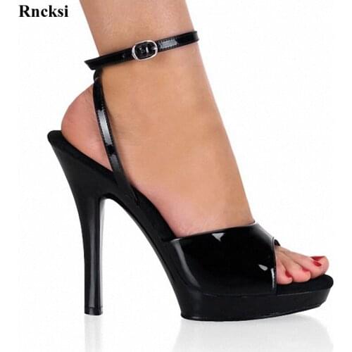 Rncksi New Elegant Design Ankle Strap 13CM High Heel Sandals Platforms Pole Dance / Performance / Model Shoes, Wedding Shoes