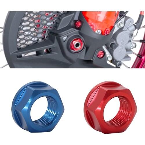 Blue/Red Motorcycle M16 CNC Aluminum Front Wheel Axle Nut Screw Bolt For Honda CRF250R 250RX 450X 1000L YZ250F YZ125X WR250F