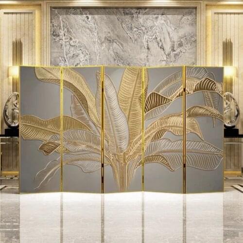 Nordic Stainless Steel Screen, Door Partition, Living Room And Bedroom Shelter, Household Metal Mobile Folding Screen