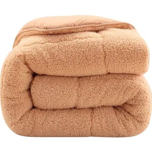 Quilts cotton patchwork duvets bedroom lambs wool Warm comforter camel quilt Thicken warm duvets Adults winter bedding comforter