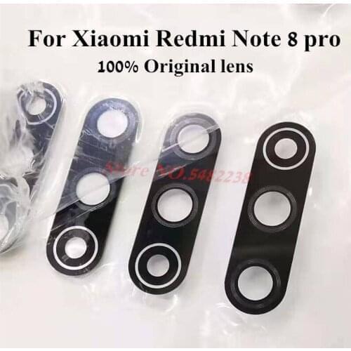 100pcs/Lot Original Back Camera Glass lens For Xiaomi Redmi Note 8 pro Rear Camera lens Cover Case With stickers Replacement