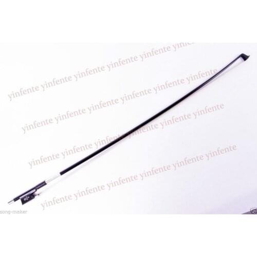 Three Violin Bow Black Carbon Fiber Round Stick Ebony Flower inlaid 4/4 #6Three Violin Bow Black Carbon Fiber