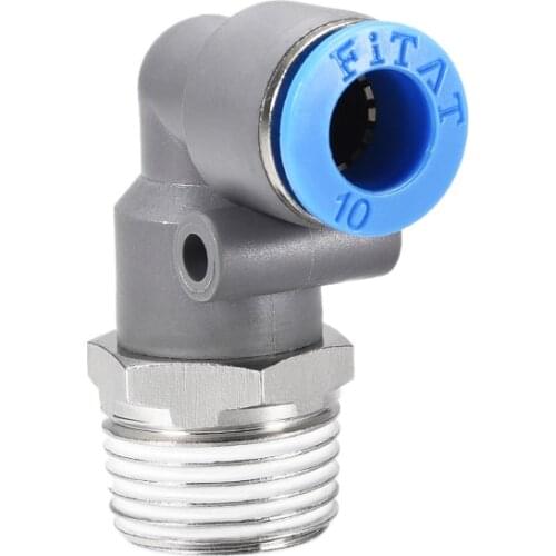 Uxcell Elbow Push to Connect Air Fittings Tube OD x PT Male Thread Grey
