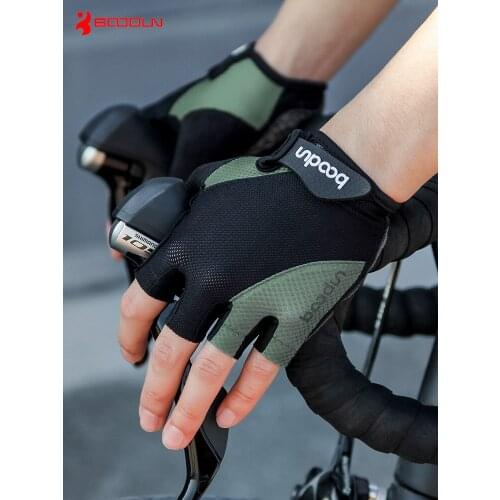 Cycling gloves half finger male anti-skid shock absorption summer mountain bike road bike short finger