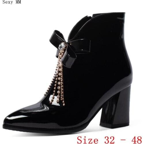 Spring Autumn High Heels Women Ankle Boots High Heel Shoes Woman Short Boots Small Plus Size 32 - 48