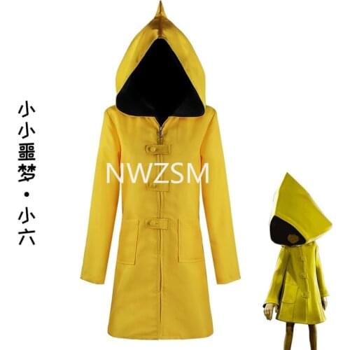 Game Little Nightmares Six Cosplay Costume Yellow Hooded Jacket Coat Overcoat Women Halloween Christmas Dress