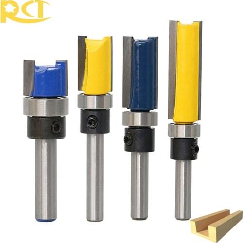 1/4'' Shank Straight Bit Woodworking Flush Trim Router Bit Bearing Wood Milling Cutter 12.7mm Diameter Carpentry Tools