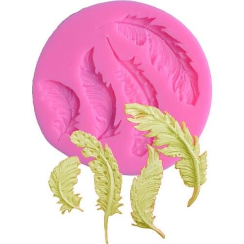 1PC NEW Feather leaf shape silicone fudge soap 3D cake mold cake jelly candy chocolate decoration baking tool mold A088