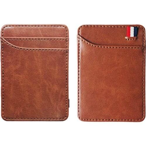 1PC New Fashion Slim Mens Leather Magic Wallet Credit Card Holder Women Small Cash Clip Bifold Man Clamps for Money