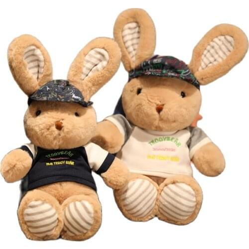 1pc 38/48cm Lovely Rabbit with Clothes Plush Toys Trendy Rabbit Dolls Soft Stuffed Animal Pillow for Child Girls Birthday Gifts