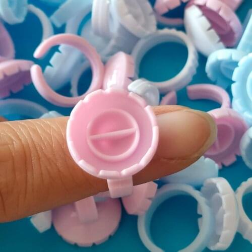 100Pcs Flower Beauty Eyelash Extension Glue Cup For Eyelashe Extension Tattoo Pigment Holder Pallet Adhesive Glue Holder Palette