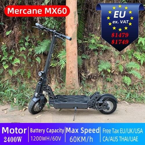 2O21 Mercane MX60 Electric Scooter Kickscooter Foldable Smart 2400W 60km/h 100km Range 11inch Tire Dual Brake Long Skate Board