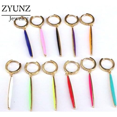 4 Pairs, Enamel Point Shaped Earrings Mix Color Earrring Party Jewelry Crystal Hanging Dangle Earrings Delicate for Women Gifts