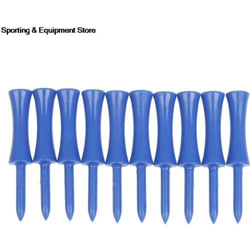 50Pcs/lot Plastic Golf Tees 68mm Durable Rubber Cushion Top Golf Tee Blue Color