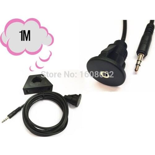 50pcs x flush mount 3.5mm jack input flush dash mounted extension audio cable Freeshipping