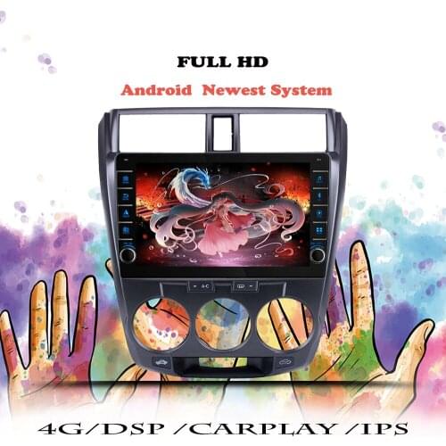 Android 10 DSP QLED Car Radio For Honda CITY 2011 2012 2013 2014 -2016 2Din GPS Tochscreen Multimedia Player Head Unit