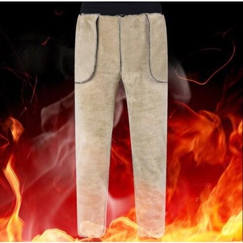 Autumn and winter trend plus velvet thick casual knit sports beam foot casual pants 688 lambskin mens trousers