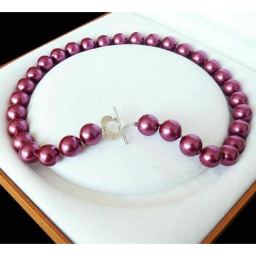 Long 22"24" 28" 34" 36"10mm Rose South Sea Shell Pearl Beads Necklace AAA