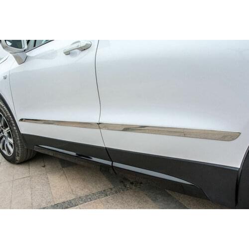 For Cadillac XT4 2018 2019 2020 Steel Chrome 4pcs Side Door Body Bottom Cover Trim Car modification Auto parts