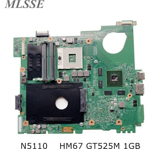 For DELL N5110 Laptop Motherboard CN-0MWXPK 0MWXPK MWXPK HM67 GT525M/1GB 100% Test